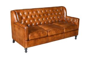 Duraster Premium Chesterfield Brown Leather Three Seater <b>Sofa</b> Classic Transitional Eco Friendly <b>Wood</b> <b>Frame</b> Furniture - Product Image 3