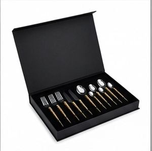 Ensemble de couverts contemporains avec manche torsadé doré, finition miroir argenté, pour table de mariage, pièces durables - Product Image 4