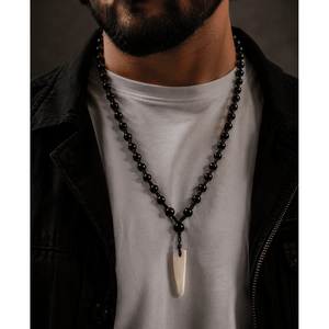 Natural Crystal Pendant Necklace for Men & Boys-1 Inch Stone with 24 Inch Leather <b>Rope</b> - Product Image 1