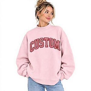 1. Sweat-shirt universitaire à carreaux pour femme, col montant personnalisé, OEM ODM, fabricant de marque privée pour les jours de match universitaires - Product Image 1