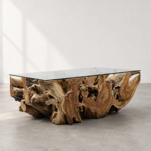 High Quality Handmade Solid Teak Root Eco-Friendly <b>Coffee</b> <b>Table</b> <b>Rustic</b> Modern Furniture for Hotel Lobby Resort Living Room Made - Product Image 1