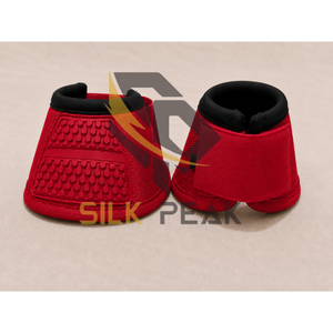 Customized <b>Red</b> Neoprene Luxury Horse Protective Boots Breathable Solid Color Velcro Strap Leg Guard - Product Image 2