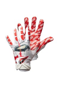 Battle Football <b>Gloves</b> <b>Red</b> White Sublimation Print Hook And Loop Closure Unisex Sports Gear - Product Image 2