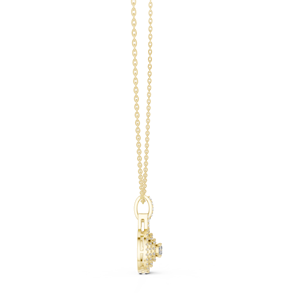 Collar con Colgante de Diamante Cultivado en Laboratorio con Corte Cojín de Lujo en Oro Amarillo de 14K, con Múltiples Haces de Halo, Chapado en Oro Rosa, Blanco y Amarillo - Product Image 3