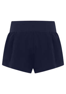 Shorts évasés pour femmes, taille haute, couleur unie, tricotés, bleu foncé, taille élastique, vêtements de sport décontractés, respirants, streetwear d'été - Product Image 2