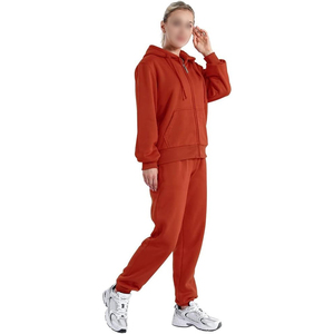 Chándal Deportivo para Mujer, Color Sólido, con Capucha, Cierre Completo, Bolsillos Laterales, Informal, Transpirable, Elástico en Cuatro Direcciones, Ecológico - Product Image 3