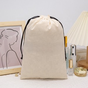 Sacs d'emballage personnalisés en polyester/coton avec cordon de serrage, imprimés numériquement, écologiques, lavables, réutilisables, résistants à l'eau - Product Image 2
