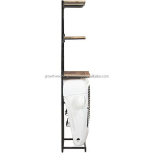 Meuble de bar moderne en bois massif avec étagères et fonctions de présentation - Product Image 5