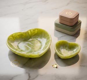 Bol à salade en résine fait main en forme de cœur, vaisselle décorative pour la table, pour la maison et la cuisine, vente en gros - Product Image 1