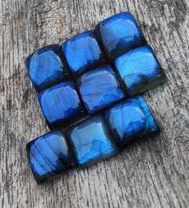 Cabochons carrés en labradorite naturelle, pierres précieuses en vrac pour la fabrication de bijoux, 5 pièces - Product Image 4