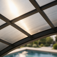 Abri de voiture moderne pour villa, abri de jardin pour 2 voitures, structure en alliage d'aluminium thermolaqué, protection solaire, imperméable, durable
