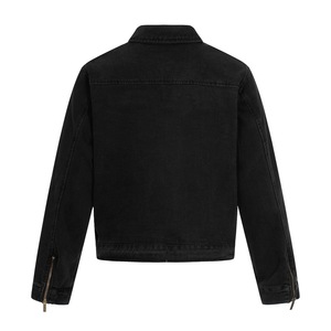 Unisex Trendy Punk Washed Denim <b>Jacket</b> Colorful <b>Rhinestone</b> Design Covered Button Closure Regular Length Eco-Friendly Breathable - Product Image 3