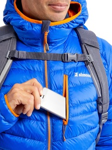 <b>Men's</b> Blue Hooded Puffer <b>Jacket</b> Windproof Zipper Front Sporty Winter Wear Solid Color Regular Fit - Product Image 6