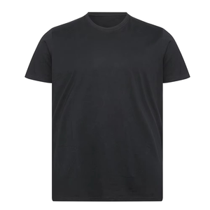 Men's Black Short Sleeve O-Neck Casual T-Shirt Regular Fit Knitted Solid Design 100% Cotton Jersey Fabric - Product Image 1