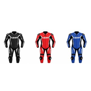 Combinaison de course moto pour homme LEHO, manches longues, cuir bleu, respirante, toutes saisons, vêtements de sport - Product Image 5