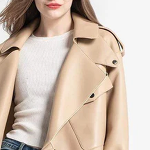 Women's Winter Casual Long Sleeve Cotton Bomber Motorcycle Jacket <b>with</b> Customizable Design Anti-Wrinkle & Breathable Features - Product Image 6