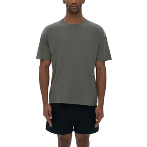 เสื้อยืดโอเวอร์ไซส์สีเขียวมะกอกสำหรับผู้ชาย คอกลม ไหล่ตก ผ้าฝ้าย สไตล์สตรีทแวร์ ขายส่ง - Product Image 4