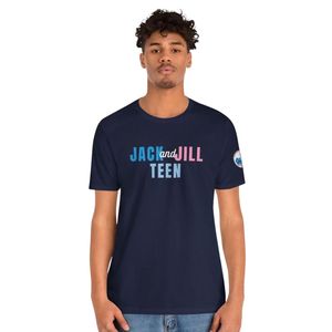 T-shirt graphique bleu pour adolescents, en coton doux, col rond, manches courtes, vêtements décontractés pour tous les jours - Product Image 1