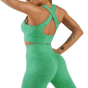 Women Seamless Fitness <b>Set</b> 2 Piece High Waist Leggings with Sports Bra Gym Yoga Outfit Women's <b>Sets</b> - Product Image 5