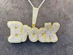 Colgante de Letra de Moissanita Hip Hop que Pasa la Prueba del Diamante, Joyería Hip Hop, Colgante de Plata 925, Colgante de Letra Inicial Bicolor Personalizado - Product Image 5