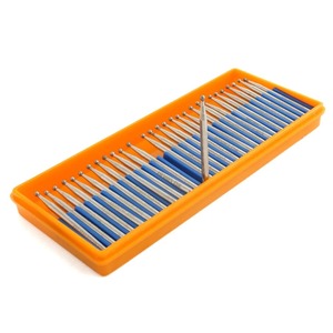 BAFA SURGICAL INSTRUMENTS Juego de 30 fresas de diamante manuales, cabezales de pulido de 1-3 mm, brocas recubiertas para tallado de bolas, vástago de 2.3 mm - Product Image 3
