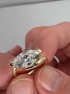 Bague solitaire en diamant taille poire de 3,02 carats cultivé en laboratoire pour femme, or massif 14 carats, pour un cadeau d'anniversaire de mariage pour une petite amie - Product Image 5