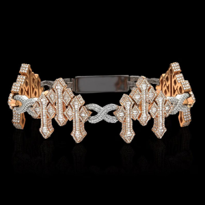 Bracelet Statement en Moissanite Or Rose Pavé Géométrique Chaîne Bijoux de Luxe Hip Hop pour Hommes et Femmes Cadeau de Mariage - Product Image 5