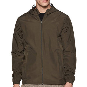 Quality Outdoor Winter <b>Hooded</b> <b>Rain</b> <b>Jacket</b> with Smooth Fabric Finish Breathable & Eco-Friendly Front Logo for Walking Travel - Product Image 1