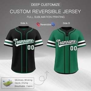 Camiseta de Béisbol Personalizada Color Granate y Negro, Unisex, Impresión Serigrafiada, Absorbe la Humedad, Cierre de Botones, Manga Corta, Nombre y Número, OEM - Product Image 5