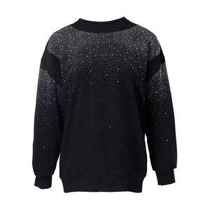 Sweat-shirt personnalisé avec logo imprimé et strass surdimensionnés pour hommes, fabrication pakistanaise, vente en gros de sweat-shirts à strass pour hommes - Product Image 1