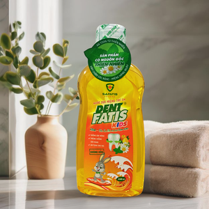 Bain de bouche naturel pour enfants à l'orange, ingrédients doux, sans alcool, antibactérien, renforce les dents et les gencives - Product Image 1