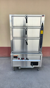 Vaporera Comercial de 3 Puertas a Gas para Mariscos, Gabinete de Vapor de Acero Inoxidable para <span class=keywords><strong>Restaurante</strong></span>/Cantina, Vaporera Comercial de 3 Niveles para Alimentos - Product Image 4
