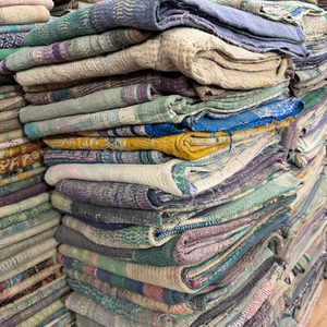 Vintage Kantha <b>Quilt</b> Hand Stitched Cotton <b>Throw</b> – Boho Bedspread – Reversible Kantha Blanket – Rustic Minimal Home Decor - Product Image 1