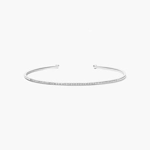 Petite Cuff Lab Grown Round Brilliant Cut Diamond Luxury <b>Bracelet</b> in 14K Yellow Gold - Product Image 2