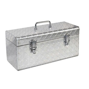 Caja de herramientas de aluminio con placa de diamante y asa reforzada para uso pesado - Product Image 1