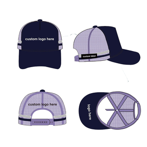 Casquette de baseball trucker sport à 6 panneaux en velours côtelé bicolore personnalisée avec logo sur mesure pour la vente en gros - Product Image 4