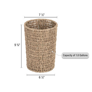 Petite poubelle en osier tissé à la main Corbeille en osier naturel - Product Image 4