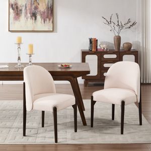 Set di 2 Sedie da Pranzo in Stile Moderno Rustico in Legno con Rivestimento in Tessuto per Sala da Pranzo e Cucina - Product Image 4