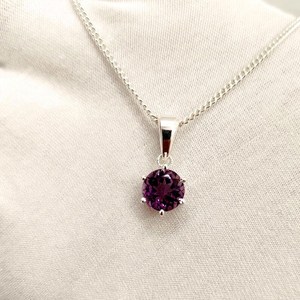 Collier Pendentif Améthyste Fantaisie en Argent Sterling 925 Plaqué Or/Argent, Bijou de Fiançailles Vintage pour Femmes et Hommes, Troisième Partie - Product Image 6