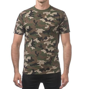 T-shirt à manches courtes pour homme, camouflage, col rond, coupe classique, style décontracté, respirant, imprimé, 100% coton, tissu tricoté, séchage rapide - Product Image 3