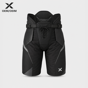 Pantalones de Hockey sobre Hielo X Sports para Hombre, Negros, Acolchados, Transpirables, que Absorben la Humedad, de Secado Rápido, Corte Regular, Estampados, Cierre Personalizado - Product Image 1