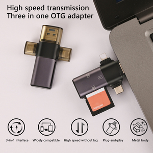 <span class=keywords><strong>Adaptador</strong></span> OTG 3 en 1 de Aluminio, <span class=keywords><strong>USB</strong></span> a Tipo C, Compatible con Android y <span class=keywords><strong>Apple</strong></span>, Apto para Computadoras Portátiles, Tabletas y Teléfonos Móviles - Product Image 3