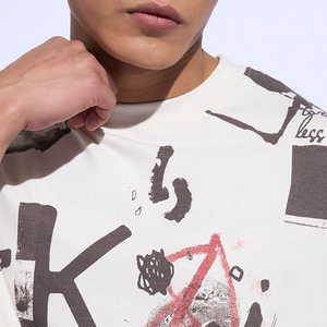 เสื้อยืดโอเวอร์ไซส์ผ้าฝ้ายสำหรับผู้ชาย แบรนด์ Distressed Edge แขนสั้น คอกลม พิมพ์ลาย สไตล์สตรีทแวร์ สำหรับใส่ลำลอง - Product Image 4