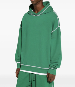 Conjunto de Sudadera con Capucha Extra Grande y Pantalones Cortos hasta la Rodilla para Hombre, Ropa Deportiva Informal de Calle, Mezcla de Algodón - Product Image 5