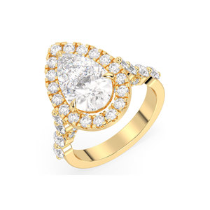 Bagues de fiançailles et de mariage REYES élégantes en argent sterling 925 pour femmes, plaquées or jaune 14 carats et rhodium, bijoux fins - Product Image 1