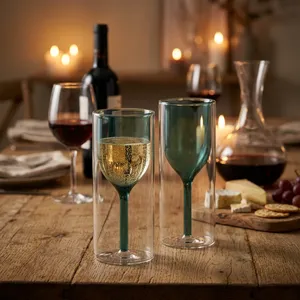 Verres à vin en borosilicate faits à la main de 160 ml, sans plomb, transparents, à pied, pour vin rouge et blanc, réutilisables, vente en gros - Product Image 6