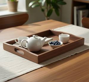Solid Wood <b>Foldable</b> Eco Friendly Serving Tray Wooden Coffee <b>Table</b> Tray Handmade <b>Kitchen</b> Decor & Catering Housewarming Gift - Product Image 3