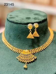 MOLL JEWELLERS Ensemble Collier et Boucles d'Oreilles Floraux Plaqué Or 24K en Alliage, Style Indien Tendance, Zircon, Bijoux pour Femme, Cadeau de Mariage, Fournisseur tiers - Product Image 4