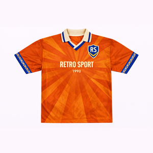 T-shirt de football surdimensionné personnalisé pour homme, en polyester par sublimation, style streetwear, maillot de foot rétro à col polo, tee-shirt athlétique - Product Image 5