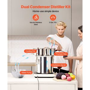 Distillatore d'acqua/alcol in acciaio inox da 19 L (5 galloni) con doppio condensatore a raffreddamento rapido a serpentina in rame - Product Image 2